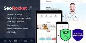 SEORocket: A stylish and modern WordPress theme for marketing businesses