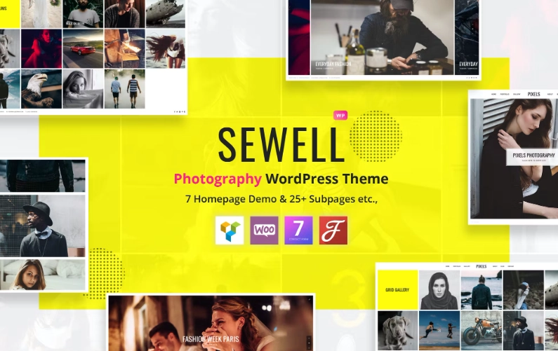 SEWELL – Most Impressive  User Focused Photography Theme Sewell is mainly crafted for sets the perfect balance between astonishing design with multiple layout options that perfect to promote your gallery in professional and pleasant way.