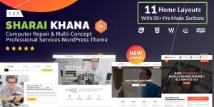 Sharai Khana is a multipurpose WordPress theme that provides you with all the features to create your computer and laptop repair services or any technology site. Moreover