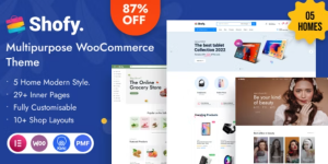 Shofy – Multipurpose WooCommerce Theme. This Theme comes with high-quality 5 Prebuild Home Pages and many built-in awesome inner pages. An WooCommerce Theme is a powerful tool for creating a professional and visually appealing online store. With a well-designed theme