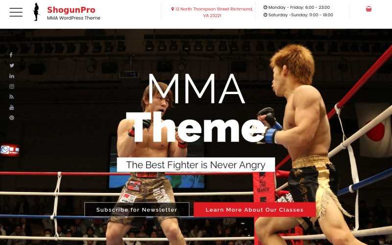 ShogunPro is a WordPress Theme designed for Sport and Mixed Martial Arts (MMA) websites. It comes with: