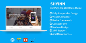 Shyinn is a Powerful Responsive App Landing Page WordPress Theme. It is 100% responsive and looks stunning on all types of screens and devices. Well organized and very easy to customize