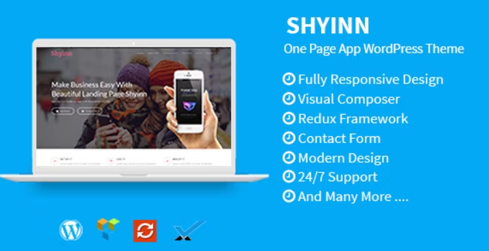 Shyinn is a Powerful Responsive App Landing Page WordPress Theme. It is 100% responsive and looks stunning on all types of screens and devices. Well organized and very easy to customize