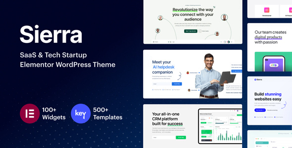 Give your SaaS or tech startup a professional look with Sierra. Responsive