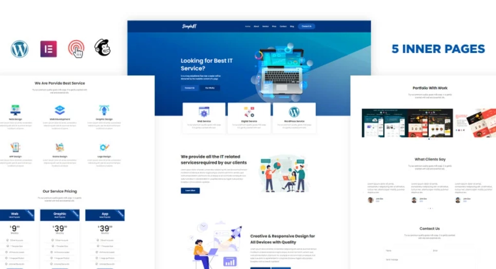 Discover Simpleit – IT Solutions  Business Service WordPress Theme