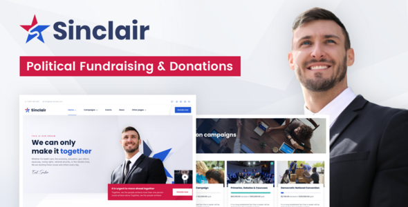 Transform your political campaign with Sinclair - the ultimate WordPress theme! Access it on Bevaultx for customizable donations