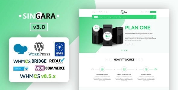 Singara is a Multipurpose Hosting with WHMCS and Technology Business WordPress Theme designed for All kinds of Technology