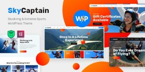 Introducing SkyCaptain - Skydiving  Extreme Flying Sports WordPress Theme Hey there