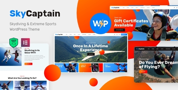 Introducing SkyCaptain - Skydiving  Extreme Flying Sports WordPress Theme Hey there