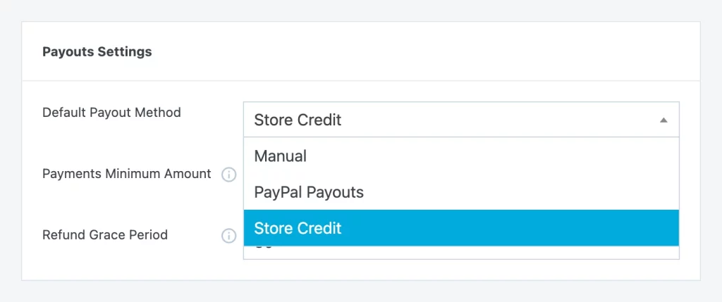 Enables store credit affiliate payments for the WooCommerce integration.