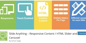 Slide Anything allows you to create a carousel/slider where the content for each slide can be anything you want – images