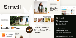 Small is a totally responsive and retina ready Interior Design  Architecture WordPress Theme. The subject matter mainly concentrates around tiny homes