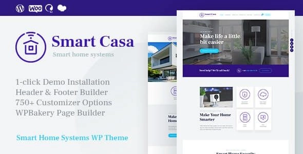 Smart Casa is a stylish  clean Smart House WordPress Theme. It is designed to serve a fresh website of smart home technologies and solutions