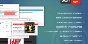 Unlimited Tooltips and Popups ADVs Smart ADV will inject your advertises (banner