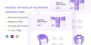 Smarters - Software 0r App Multipurpose  Responsive WordPress Theme. This multipurpose WordPress theme is everything one could need to start a new online project. It will suit perfectly all the needs of designers