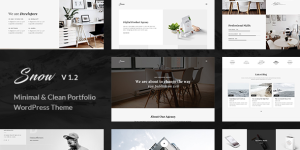 Showcase your work with elegance using the Snow - Minimal  Clean WordPress Portfolio Theme. Sleek