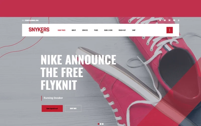 Snykers – Sports Shop WordPress Theme is a clean and elegant design – designed specially for sports footware