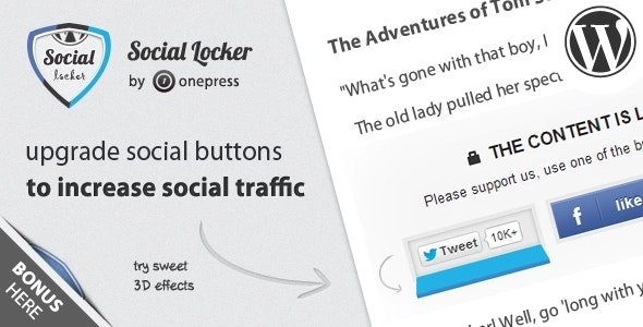 Unlock your site's potential with Social Locker for WordPress! This powerful plugin secures premium content behind social buttons