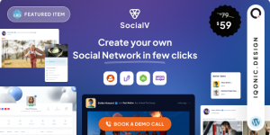 SocialV is the perfect theme for social networking community BuddyPress theme. It comes with responsive and ready-to-use pages. SocialV was created from the inspiration of creating a WordPress theme for a large group of people coming together via the internet with a common interest or people with the same vision.