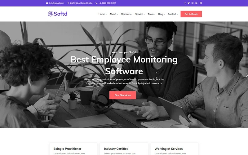 Softd is an IT Company WordPress theme dedicated to all kinds of Web Agencies. It has many variables which will support you in easily creating a beautiful