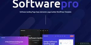 Softwarepro is clean and modern Software landing page WordPress template. unique design for 4 home page software web design