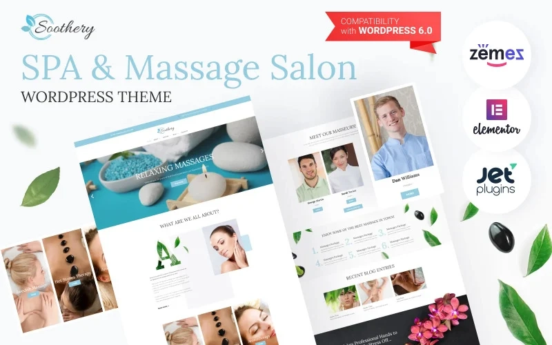 Soothery is an elegant and gorgeous massage salon WordPress theme