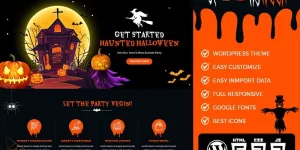 SpookyWeen is a Halloween WordPress premium theme. Designed with black and orange colors and spooky animations gives a perfect Halloween feeling of fun and joy. Perfect Halloween theme for your website and agency.