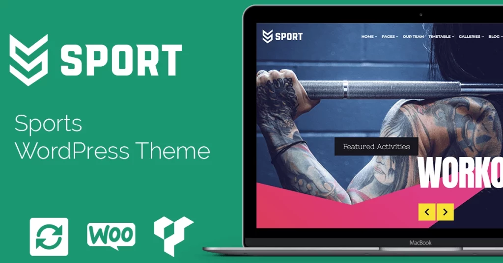 Premium Sport WordPress Theme specially developed for sportive sites design