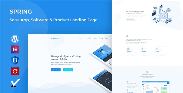 Spring Software and App Landing WordPress Theme Check out the Spring Software and App Landing WordPress Theme – it’s a real game-changer for anyone looking to create a sleek