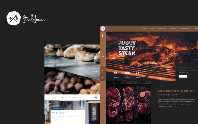 Steakhouse is an exquisite theme for barbecue restaurants and bakeries. It is a highly versatile and agile theme based on Gantry 5