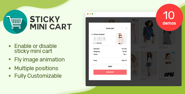 Boost your WooCommerce store's user experience with the Sticky Mini Cart plugin. Always visible