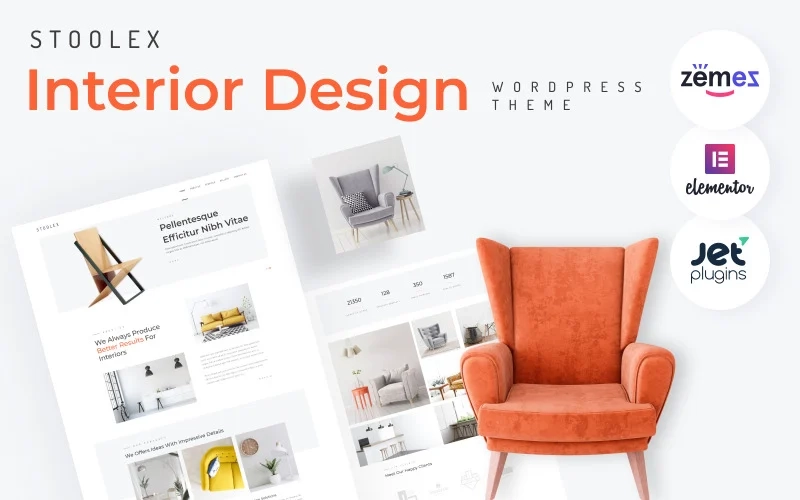 Present your interior design bureau in the most exciting manner using Stoolex theme. You will be able to provide visitors with needed information and highlight the main features of your company. There are pre-designed pages