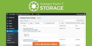 Contact Form 7 Storage stores all Contact Form 7 submissions (including attachments) in your WordPress database (DB). All contact form entries and business leads are stored safely even if the e-mail notifications go missing or get deleted.