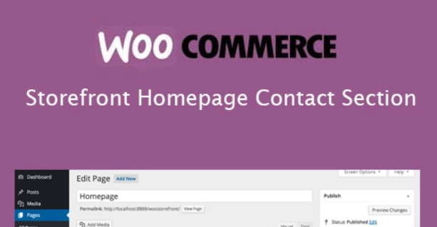 A simple plugin that adds custom Contact homepage section to Storefront. Customize the display by adding your contact details via the Customizer.