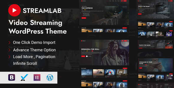 Streamlab is most powerful and biggest Responsive Video WordPress theme develops specifically for video website. It is a sleek and clean looking Theme. With some unique features and stunning UI/UX elements