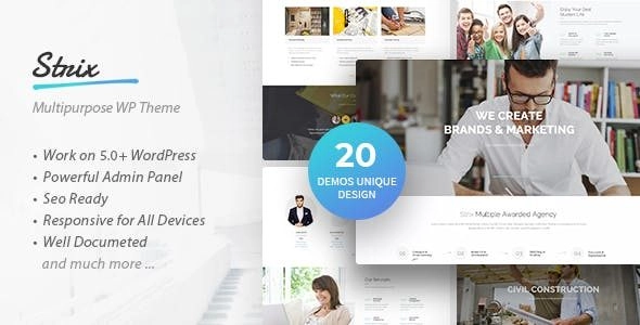 Strix is Multipurpose WordPress Theme and retina ready. It is great