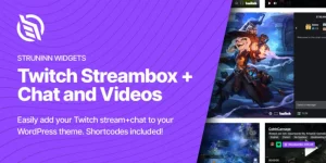 Struninn – Twitch Streambox with Chat and Videos The Struninn for Twitch – Stream plugin allows you to easily display your Twitch channel videos and stream in your site!. You can show your Twitch channel videos and stream by using any of the following options: Template Functions (Developer knowledge required)…