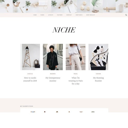 Niche is a Genesis-powered WordPress Theme for bloggers that wanna go pro. Niche Pro allows you to build a lifestyle blog that will showcase beautiful content and is optimized to draw your audience in.