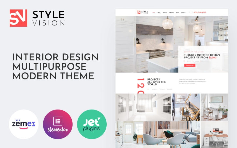 Are you thinking about boosting the popularity of your interior design studio and engaging more potential clients? Style Vision is a perfect solution for your needs. It has a minimal