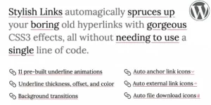 Transform your website with Stylish Links Pro! Effortlessly style all your links using stunning CSS3 effects