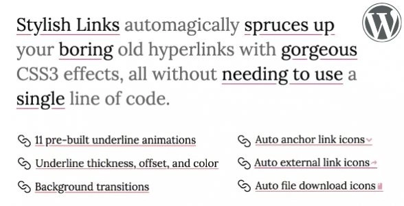Transform your website with Stylish Links Pro! Effortlessly style all your links using stunning CSS3 effects