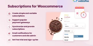 Subscriptions for WooCommerce Scale Your Store With Subscriptions for WooCommerce The best WooCommerce subscription plugin to ensure a recurring revenue for your WooCommerce website.