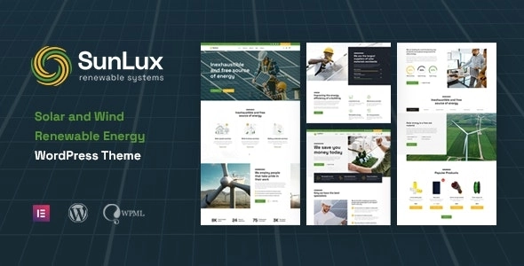 Sunlux – Solar and Renewable Energy WordPress Theme created especially for Alternative Energy Company