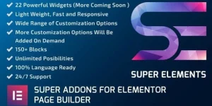 Super Elements is a powerful addon made for Elementor. It has amazing customization features to make a beautiful website in less time. We have created each and every module to ensure maximum flexibility for the user. We are working continuously to make more addons and improve in terms of customization…