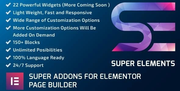 Super Elements is a powerful addon made for Elementor. It has amazing customization features to make a beautiful website in less time. We have created each and every module to ensure maximum flexibility for the user. We are working continuously to make more addons and improve in terms of customization…