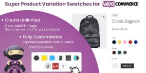 Super Product Variation Swatches allows you to create elegant and fully customizable color swatches for your products with different variant colors