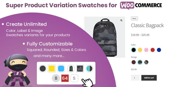 Super Product Variation Swatches allows you to create elegant and fully customizable color swatches for your products with different variant colors