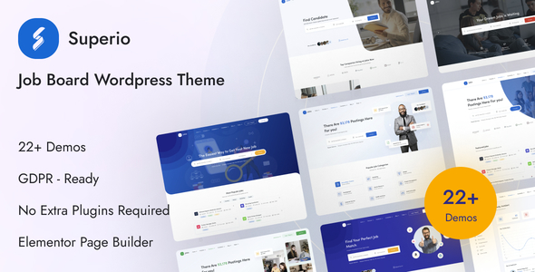 Create a modern job listing site effortlessly with the Superio Job Board WordPress Theme. Available on Bevaultx for free downloads and updates!