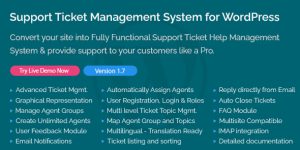 Convert your WordPress into Fully Functional Support Ticket Help Management System and support your customers like a Pro. Features: Advanced Ticket Management Manage your client’s support requests like a pro using this ticket management system. This plugin is built in a manner that any company regardless of how small or…