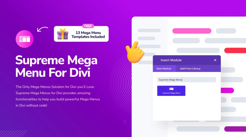 With Supreme Mega Menu Plugin for Divi